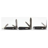 (3) Antique Winchester Rough Black Jack Knives