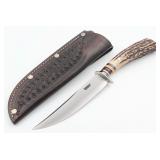 Jim Behring Jr. Pinned Stag Hunter Fixed Blade w/