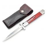 Samir 11in Swing Guard Smooth Wood Switchblade Kni