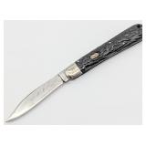 Flylock Rough Black Press Button Switchblade Knife