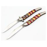 (2) Hammer Brand Candy Stripe Toothpick Switchblad