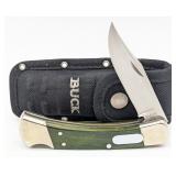 Buck 110 Smooth Wood Auto Folder w/ Sheath