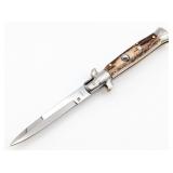 Dolphin DM Stag Pick Lock Switchblade Knife
