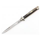 11in Italian Horn Handle Pick Lock Switchblade