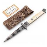 Afaaq Custom Knives 11in Mosaic Damascus Agoya Pea