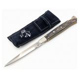 11in Dolphin Made Horn Handle Lockback Switchblade