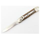 CS Rostfrei Stag Springer Leverlock Switchblade