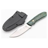 Dozier Knives Green Burl Wood Drop Point Hunter w/