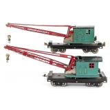 (2) Lionel Standard Gauge 219 Crane Cars