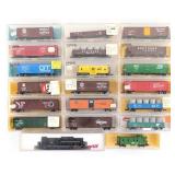 (1) Atlas N Scale Train Engine & (19) Train Cars