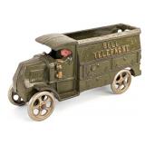 Hubley Cast Iron Bell Telephone Truck