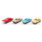 (4) Vintage HO Scale Mercury, Buick Riviera, and T