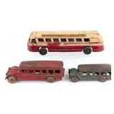 AC Williams Cast Iron Buses and Realistic Toy Bus