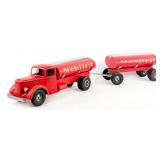 Original Smith Miller Mobilgas Tanker Truck w/ Tra