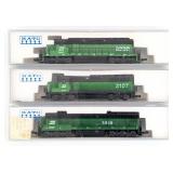 Kato N Scale Burlington Northern 5516, 6338, and 3