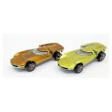 (2) Hot Wheels Redline Orange and Antifreeze Turbo