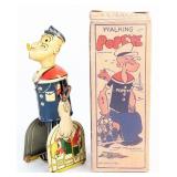 Marx Tin Windup Walking Popeye w/ Reproduction Box