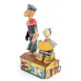 Marx Tin Windup Popeye and Olive Oyl Jiggers