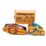 Marx Tin Windup Midget Climbing Fighting Tank & Ro