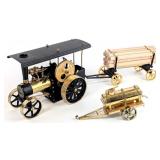 Wilesco D406 Steam Engine Tractor w/ Log Trailer &