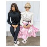 2 Life Size Sitting Car Show Women Display Props