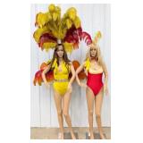 2) Life Size Vegas Showgirls w/ Original Vintage F