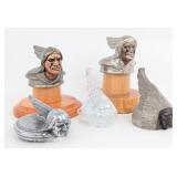 Lot Of 5 Pontiac Indian Head Hood Ornament Radiato