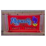 Custom Plymouth Parts & Service Neon Sign w/ Road