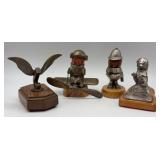 Lot of 4 Original Mounted Car Mascots
