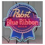 Pabst Blue Ribbon 3 Color Neon Sign With Backing