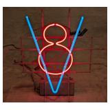 Vintage Ford V8 Dealership Neon Advertising Sign