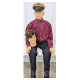 Life Size Sitting CONOCO Gas Station Attendant Dis