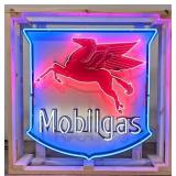 4ft Custom Mobilgas Neon Sign w/ Flashing Pegasus