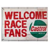 Vintage Castrol Racing Oil Speedway Banner