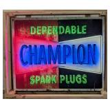 Vintage SST Champion Spark Plugs Neon Advertising
