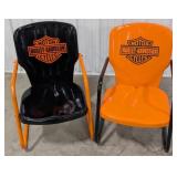 Pair Of Custom Harley-Davidson Metal Patio Chairs