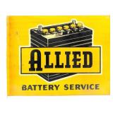 Allied Battery Service w/Image Metal Flange Sign