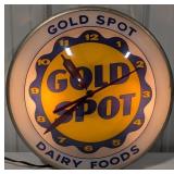 Vintage Gold Spot Dairy Foods Double Bubble Lighte