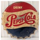 Vintage SST Pepsi-Cola Embossed Bottle Cap Sign