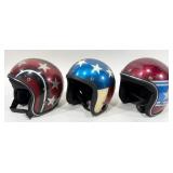 3) Vintage 1960s-1970s Patriotic Metal Flake Motor