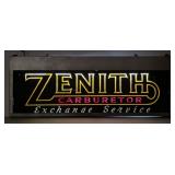 Vintage Double Sided Zenith Carburetor Lighted Adv