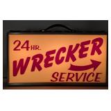 24 Hour Wrecker Service Lighted Sign