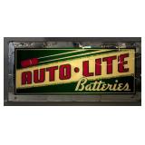 Vintage Auto-Lite Batteries Reverse On Glass Light