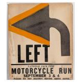 1930s-40s Jack Pine Motorcycle Run Left Turn Sign