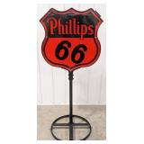 Vintage DSP Phillips 66 Die-Cut Shield Curb Sign