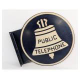Vintage DST Bell Public Telephone Flange Sign