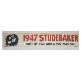 17-1/2 FT  It's Here 1947 Studebaker Fabric Advert