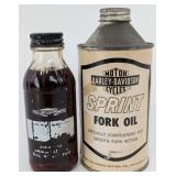 Vintage Harley-Davidson Motorcycle Oil Can & Bott