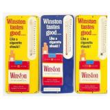 (3) Vintage Winston Cigarettes Advertising Thermom