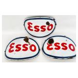 3) Vintage SSP Esso Service Station Curved Visible